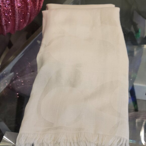 Womens COACH Cream Scarf (long) - Picture 5 of 5